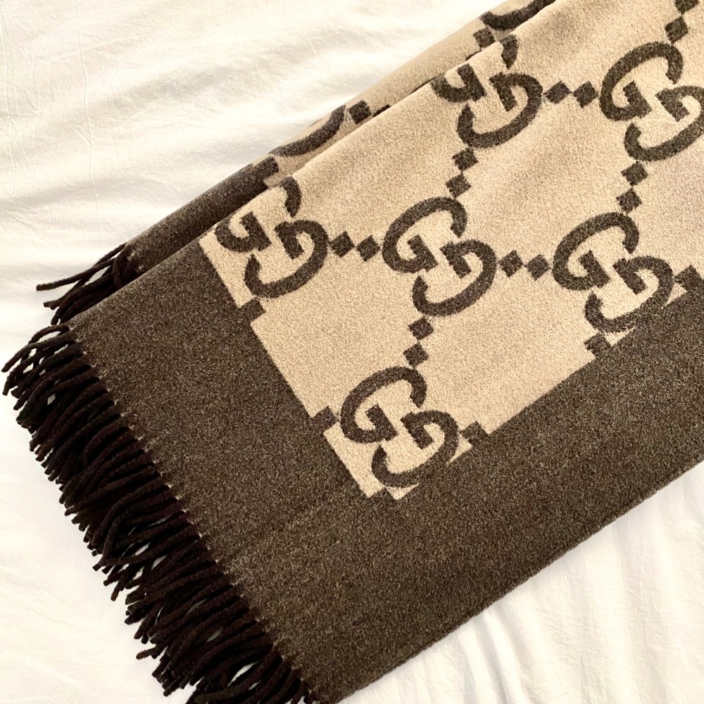 Authentic Gucci wool cashmere throw blanket